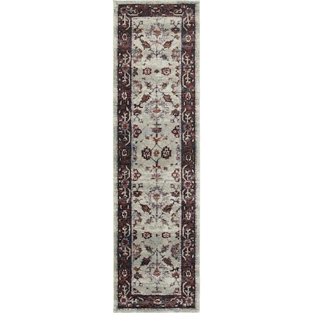 Oriental Weavers Andorra 6842D 2x8 Runner - Stone/ Red-Nylon/PolyP A6842D067253ST